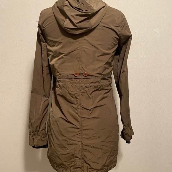 Mountain Hardwear Womens XS Brown Rain Jacket Wind Rain Coat Zip Front Hood - Picture 7 of 13